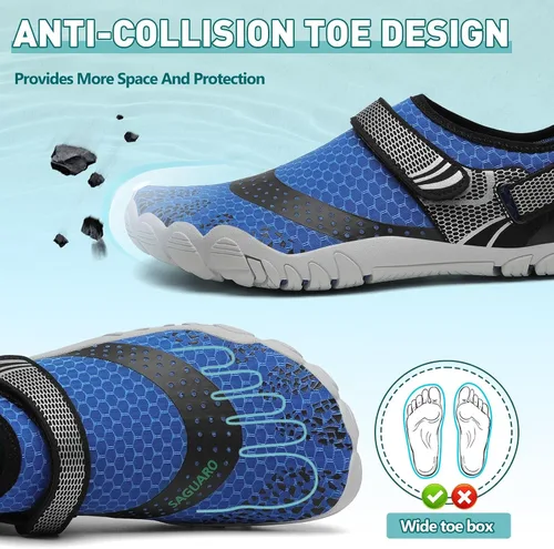 Vista 4 de SAGUARO Zapatos de agua para hombre y mujer, secado rápido, para natación, surf, playa, kayak, zapatos descalzos, puntera ancha