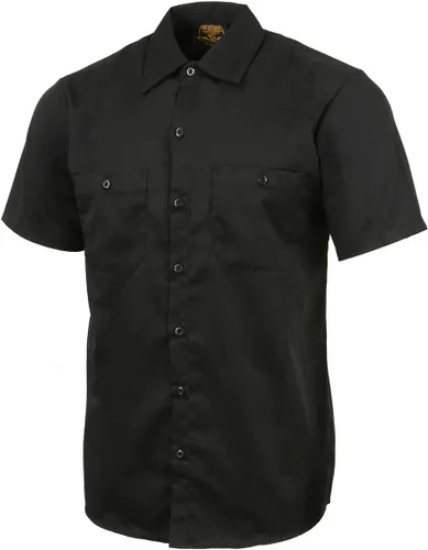 Vista 8 de Milwaukee Leather MDM11669 Camisa de trabajo negra con botones y bolsillos para hombre, camisa de trabajo mecánica clásica con bolsillos, Negro