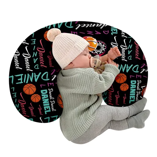 Vista 22 de Funda de almohada de lactancia para bebé, con nombre personalizado, tema de golf, en forma de U, para alimentación con biberón, funda de almohada