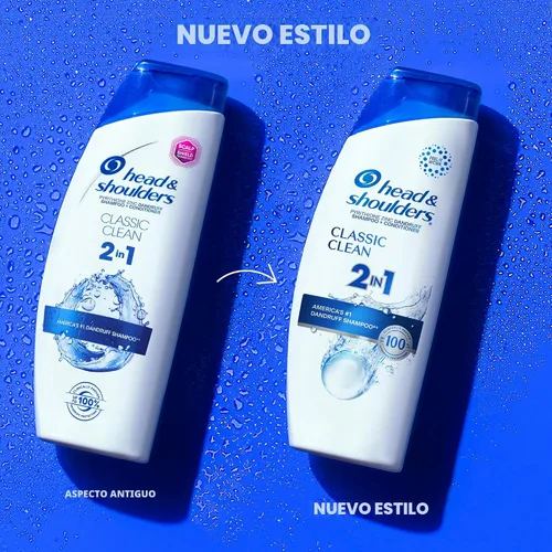 Vista 2 de Head & Shoulders Classic Clean Champú y acondicionador anticaspa 2 en 1, tamaño de viaje, protección de 72 horas, 8.45 onzas líquidas