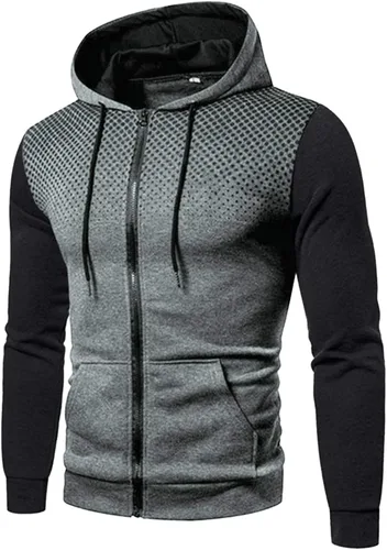 Vista 2 de Conjunto deportivo de 2 piezas con capucha y pantalones deportivos para hombre, conjunto deportivo casual de manga larga