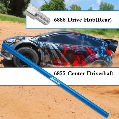Vista 4 de Eje de transmisión de aleación de aluminio RC Actualización perfecta para el eje de transmisión central Traxxas 4X4 (azul) Center Driveshaft