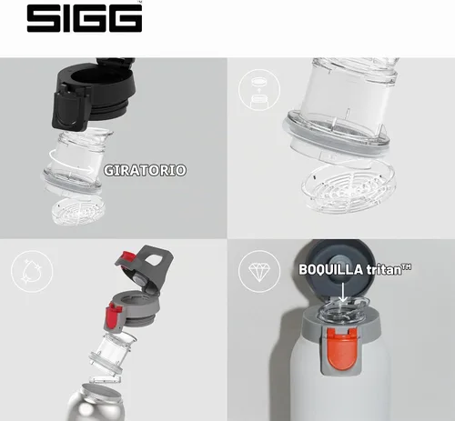 Vista 4 de SIGG - Frasco aislado - Thermo Hot & Cold ONE Light - Filtro de fruta- Sin BPA - Acero inoxidable - 19 Oz Negro