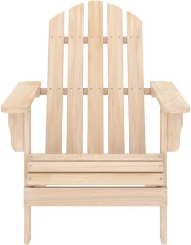 Vista 5 de Natural Wood Adirondack Chair, Outdoor Patio Furniture for Garden Relaxation, Solid Fir Wood Standard Ergonomic Design Light Brown