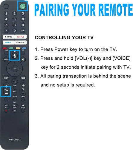 Vista 3 de Nuevo control remoto de voz de repuesto RMF-TX520U para Sony Bravia LCD TV XR-65A80J XR-65X90J XR-77A80J KD-75X80J KD-43X85J KD-50X85J KD-85X85J