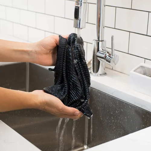 Vista 4 de Now Designs Ripple - Juego de 4 paños de cocina, color negro
