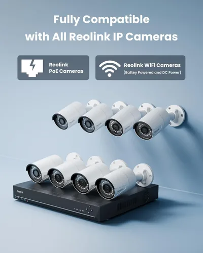 Vista 7 de REOLINK Sistema de cámara de seguridad para el hogar de 16CH 5MP, 8 cámaras IP PoE con cable para exteriores con detección