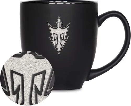 Vista 226 de Rico Industries - Taza de cerámica mate negra con grabado láser estándar de 15oz para NCAA (escuelas T & U) - Para bebidas calientes o frías
