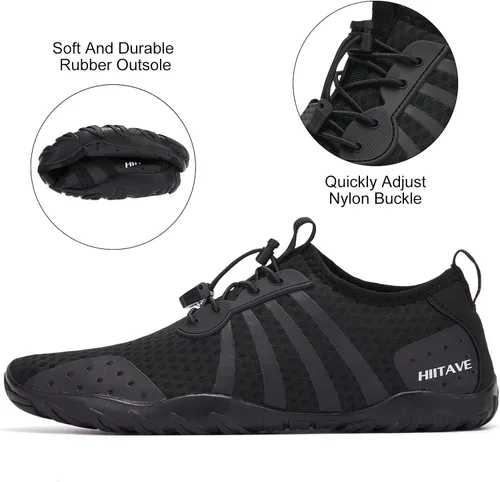 Vista 5 de Zapatillas para el agua hiitave para hombre y mujer, de secado rápido, zapatillas tipo calcetín estilo barefoot, para surf, caminar por el río