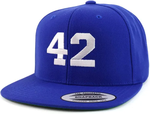 Vista 6 de Trendy Apparel Shop Gorra de béisbol bordada con pico plano bordado de hilo blanco número 42