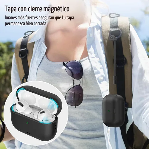 Vista 2 de Funda AirPods Pro de 2ª/1ª generación con kit de limpieza (HaloLock), soporte ajustable antideslizante, revestimiento antihuellas y precisión