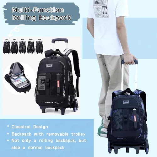 Vista 2 de Mochilas con ruedas para niños y escuelas primarias, mochilas con ruedas, A-6 Ruedas-avión, Mochilas Daypack