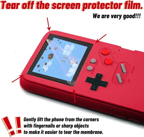 Vista 6 de Funda de consola de juegos para iPhone, funda protectora retro autoalimentada con 36 juegos pequeños, pantalla a todo color, funda de videojuegos