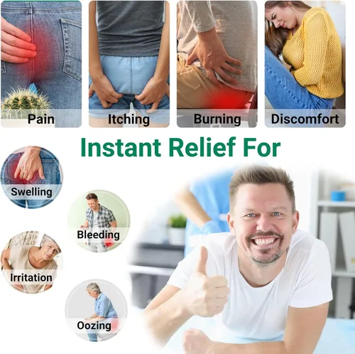 Vista 3 de LMNOOP® Ungüento para tratamiento de hemorroides, tratamiento de máxima fuerza y alivio rápido para el dolor, picazón, ardor, hinchazón, fisura