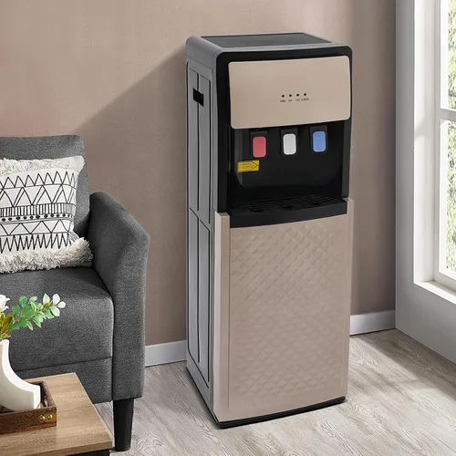 Vista 2 de Dispensador de agua de carga inferior, 3 temperaturas, dispensador de agua caliente y fría para botellas de 5 galones, dispensador de enfriador