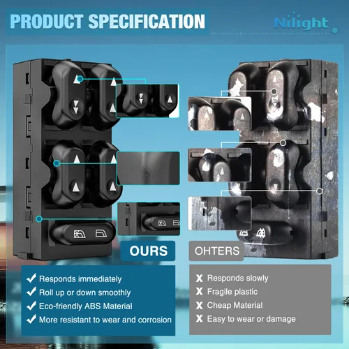 Vista 9 de Nilight Power Master - Interruptor de Ventana Compatible con Ford F-150 2004 2005 2006 2007 2008, Expedition 2003-2006, Crown Victoria y Mercury