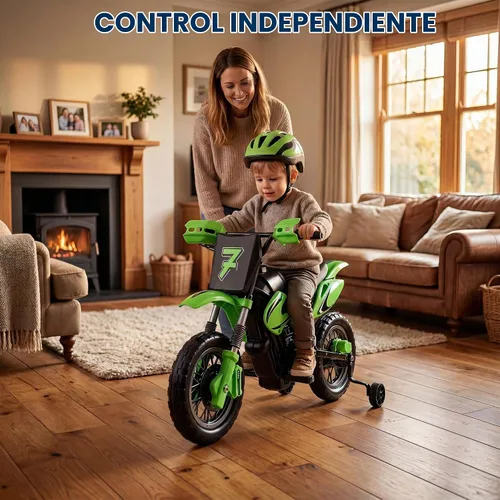 Vista 5 de Bicicleta eléctrica de la suciedad de los niños,Motocicleta de batería de Verde