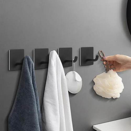 Vista 8 de Livabber Ganchos adhesivos para toallas, ganchos de pared autoadhesivos de acero inoxidable 304, ganchos de ducha impermeables para bata/ropa