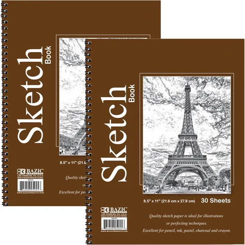 Vista 6 de BAZIC Products 30 cuadernos de bocetos en espiral de 8.5 x 11 pulgadas, para manualidades, escuela, arte