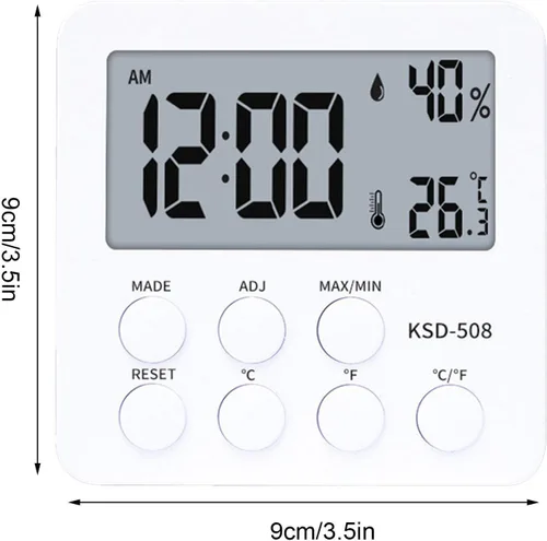 Vista 4 de Termómetros de habitación para interiores Termómetro higrómetro digital LCD, termómetro de temperatura ambiente, monitor de temperatura ambiente