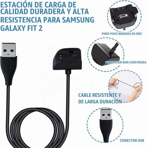 Vista 4 de Cargador compatible con Samsung Galaxy Fit 2, cable de carga USB de repuesto, adaptador de accesorios para Samsung Galaxy Fit 2