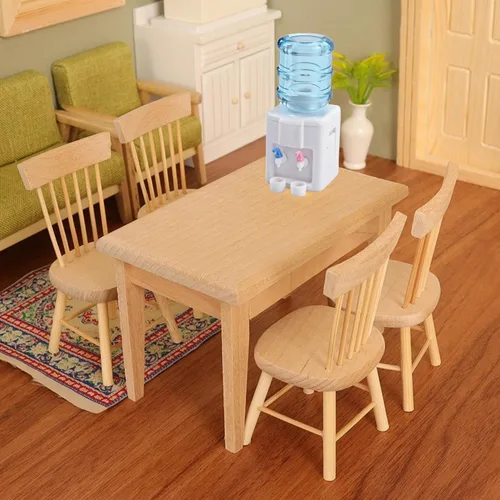 Vista 3 de Dispensador de agua en miniatura de diseño realista de 2.12 pulgadas con 2 tazas – Enfriador de agua de resina a escala 1:12/1:6 (azul/blanco) ideal