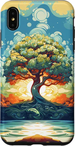 Vista 11 de iPhone 16 Sunrise Spiritual Sun Water Tree of Life Case