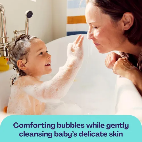 Vista 5 de Hello Bello Baño de burbujas para bebé, aroma suave de vainilla de coco, para bebés y niños, botella de 10 onzas