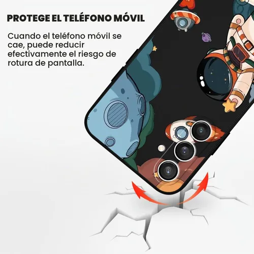 Vista 4 de LEECG Funda para Galaxy S23 FE, diseño creativo de impresión lateral de astronauta para Samsung S23 FE 5G, funda protectora resistente de silicona