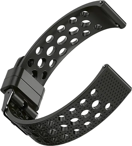 Vista 2 de Lamshaw Compatible con Garmin Forerunner 965 Bandas, correa deportiva de repuesto de silicona con hebilla de metal compatible con Garmin Forerunner