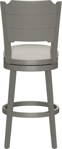Vista 13 de Hillsdale Clarion Taburete giratorio de madera con altura de barra, gris envejecido