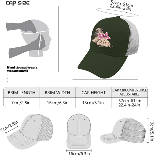 Vista 4 de Caps Pug Dog Dad Hat, Graphic Dad Hats for Men