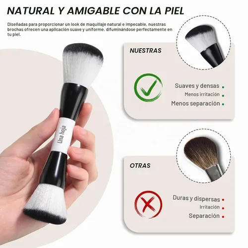 Vista 3 de Oneleaf Juego de brochas de maquillaje - Pinceles de doble punta para maquilladores profesionales