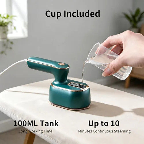 Vista 6 de Vaporizador de Viaje para Ropa - Planchas de Vapor Pequeñas de 1000W Plegables para Eliminación de Arrugas, Mini Vaporizador Portátil Compacto