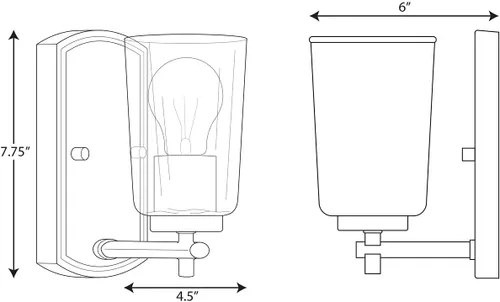 Vista 10 de Progress Lighting Adley Collection - Lámpara de tocador de baño tradicional de cristal transparente, color negro mate