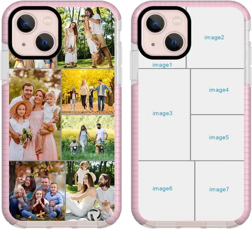 Vista 21 de Funda de teléfono personalizada para iPhone 13 personalizada con collage de múltiples imágenes, funda resistente a los arañazos, a los golpes, funda