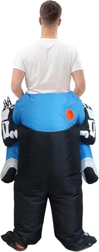 Vista 4 de IHGYT Inflatable Skeleton Carry Me on The Shoulder Costume Ride Costumes Air Blow up Suit party dress Halloween and Christmas Cosplay Adult