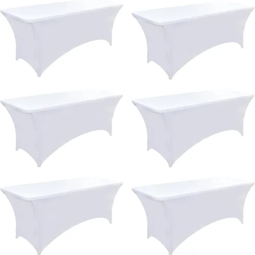 Vista 18 de Paquete de 2 Cubiertas de Mesa de Spandex de 4 pies para Mesas Plegables Rectangulares - Manteles Elásticos Ajustados Resistentes a las Arrugas