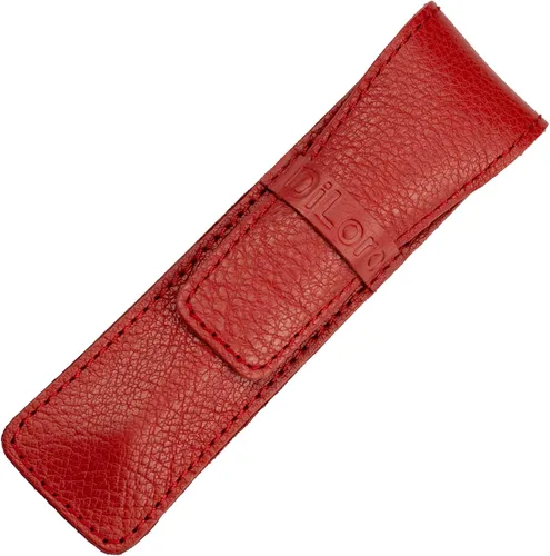 Vista 6 de DiLoro Funda de cuero de búfalo grueso de grano completo para lápices de una sola pluma, color negro