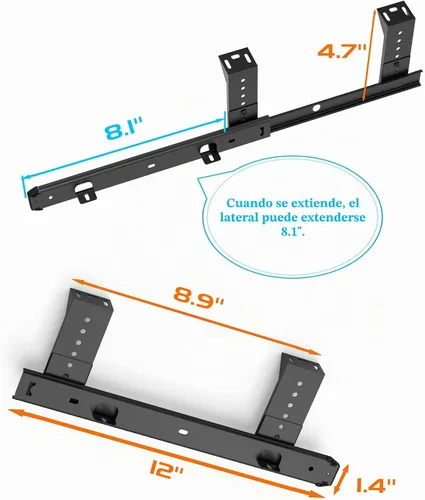 Vista 4 de FRMSAET Bandeja Deslizante para Cajón de Teclado Hardware 12/14/16/18 pulgadas Rieles de Metal Resistente Rieles para Teclado Accesorios