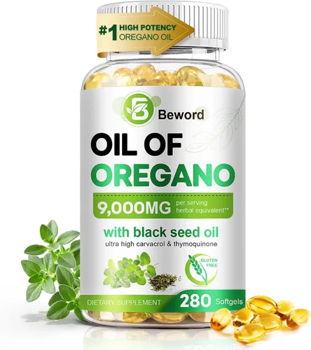 Vista 12 de BEWORD Aceite de orégano con aceite de semilla negra, 90/280/560/840 cápsulas blandas, 9000 mg por porción - Suplemento de orégano 2 en 1