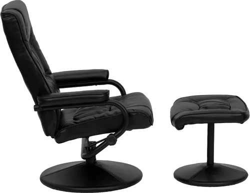 Vista 5 de Flash Furniture Rachel - Silla reclinable de LeatherSoft contemporánea multiposición con otomana, silla reclinable giratoria de 360 grados y juego