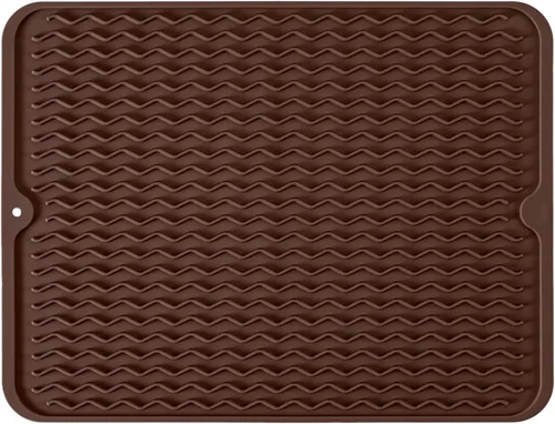 Vista 29 de Tapete de silicona para secado de platos para múltiples usos, fácil de limpiar, ecológico, tapete escurridor de platos resistente al calor