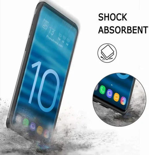 Vista 7 de Funda para Galaxy S10 Plus, ultrafina, a prueba de golpes, parte trasera dura, de silicona de doble capa, protector para tarjetas de crédito, ranura