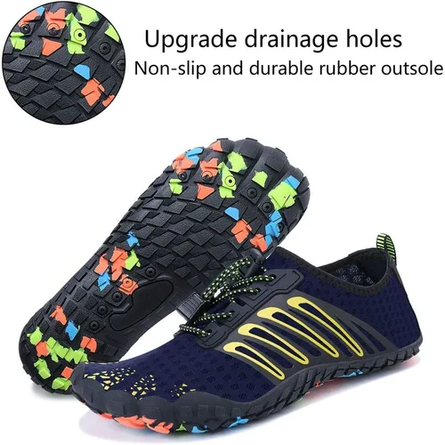 Vista 5 de MAYZERO Zapatos de agua para hombres y mujeres, zapatos de surf, playa, piscina, zapatos de punta ancha, senderismo, zapatos de agua, zapatillas