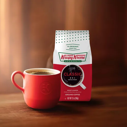 Vista 7 de Krispy Kreme Donuts, clásico, café molido, tostado medio, bolsa de 12 onzas