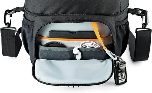 Vista 3 de Lowepro LP37123, Nova 180 AW II - Bolsa para cámara, impermeable, personalizable, se adapta a Pro-Depth DSLR con lente, dron compacto, 3-4 lentes