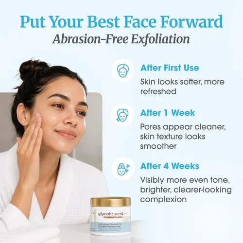 Vista 3 de Exfoliante químico para la cara - Exfoliante suave AHA BHA con enzimas de frutas Exfoliante químico casero para la cara con ácido glicólico, ácido
