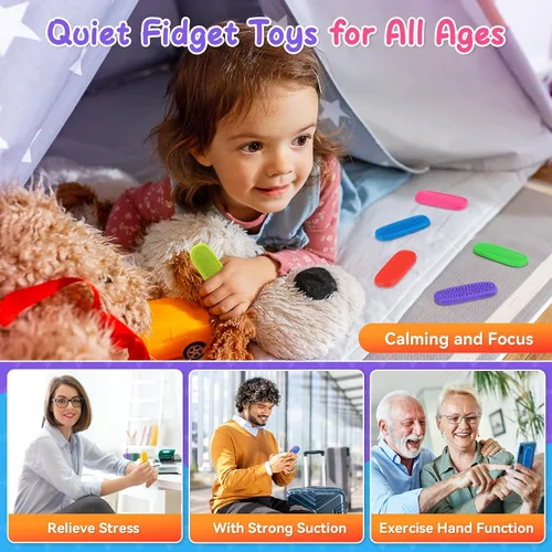 Vista 7 de Juguetes sensoriales antiestrés para niños y adultos, paquete de 8 tiras sensoriales para autismo, TDAH y artículos de alivio de ansiedad