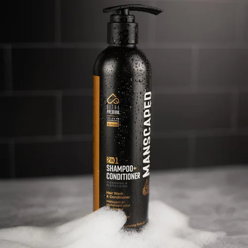 Vista 9 de MANSCAPED® Champú y acondicionador 2 en 1, fórmula UltraPremium infundida con algas marinas, agua de coco, aloe para nutrir e hidratar el cabello